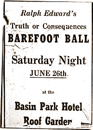 advertisement for Barefoot Ball