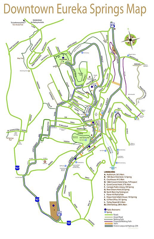 Eureka Springs Attractions Map